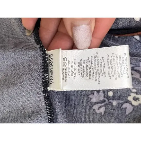 VTG BCBG Gorgeous Y2K Asian Print Kimono Wrap Top Women’s Small Blue Brown - Picture 9 of 11